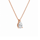 Elysia Pear Solitaire Lab-Grown Diamond Pendant Necklace in 14K Rose Gold, alternate product view