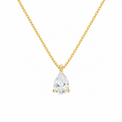 Elysia Pear Solitaire Lab-Grown Diamond Pendant Necklace in 14K Yellow Gold, front view