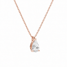 Elysia Pear Solitaire Diamond Pendant Necklace in 14K Rose Gold second product view
