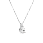 Elysia Pear Solitaire Diamond Pendant Necklace in 18K White Gold second product view