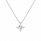 Elysia Princess Solitaire Lab-Grown Diamond Pendant Necklace in 14K White Gold, front view