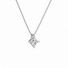 Elysia Princess Solitaire Lab-Grown Diamond Pendant Necklace in 18K White Gold, alternate product view