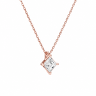 Elysia Princess Solitaire Diamond Pendant Necklace in 14K Rose Gold second product view