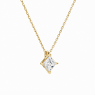 Elysia Princess Solitaire Diamond Pendant Necklace in 18K Yellow Gold second product view