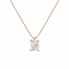 Elysia Radiant Solitaire Lab-Grown Diamond Pendant Necklace in 14K Rose Gold, front view