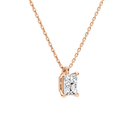 Elysia Radiant Solitaire Lab-Grown Diamond Pendant Necklace in 14K Rose Gold, alternate product view