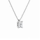 Elysia Radiant Solitaire Lab-Grown Diamond Pendant Necklace in 18K White Gold, alternate product view