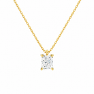 Elysia Radiant Solitaire Lab-Grown Diamond Pendant Necklace in 18K Yellow Gold, front view