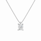 Elysia Radiant Solitaire Lab-Grown Diamond Pendant Necklace in Platinum, front view