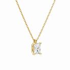 Elysia Radiant Solitaire Diamond Pendant Necklace in 14K Yellow Gold second product view