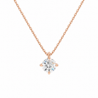 Elysia Round Solitaire Lab-Grown Diamond Pendant Necklace in 14K Rose Gold, front view