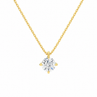 Elysia Round Solitaire Lab-Grown Diamond Pendant Necklace in 14K Yellow Gold, front view