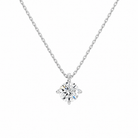 Elysia Round Solitaire Lab-Grown Diamond Pendant Necklace in Platinum, front view