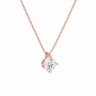 Elysia Round Solitaire Diamond Pendant Necklace in 14K Rose Gold second product view