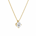 Elysia Round Solitaire Diamond Pendant Necklace in 18K Yellow Gold second product view