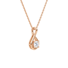 Auralie Cushion Solitaire Twist Lab-Grown Diamond Pendant Necklace in 14K Rose Gold, alternate product view