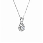 Auralie Cushion Solitaire Twist Lab-Grown Diamond Pendant Necklace in 14K White Gold, alternate product view