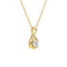 Auralie Cushion Solitaire Twist Lab-Grown Diamond Pendant Necklace in 14K Yellow Gold, alternate product view