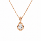 Auralie Pear Solitaire Twist Lab-Grown Diamond Pendant Necklace in 14K Rose Gold, front view
