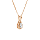 Auralie Pear Solitaire Twist Lab-Grown Diamond Pendant Necklace in 14K Rose Gold, alternate product view