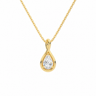 Auralie Pear Solitaire Twist Lab-Grown Diamond Pendant Necklace in 14K Yellow Gold, front view