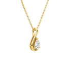 Auralie Pear Solitaire Twist Lab-Grown Diamond Pendant Necklace in 14K Yellow Gold, alternate product view