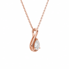 Auralie Pear Solitaire Twist Diamond Pendant Necklace in 14K Rose Gold second product view