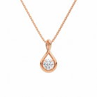 Auralie Round Solitaire Twist Lab-Grown Diamond Pendant Necklace in 14K Rose Gold, front view
