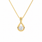 Auralie Round Solitaire Twist Lab-Grown Diamond Pendant Necklace in 18K Yellow Gold, front view