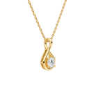 Auralie Round Solitaire Twist Lab-Grown Diamond Pendant Necklace in 18K Yellow Gold, alternate product view