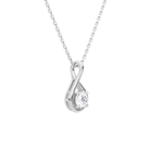 Auralie Round Solitaire Twist Diamond Pendant Necklace in Platinum second product view