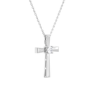 Marlowe Solitaire Cross Diamond Pendant Necklace in Platinum second product view