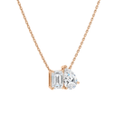 Aviana Emerald & Pear Toi Et Moi Lab-Grown Diamond Necklace in 14K Rose Gold, alternate product view