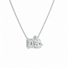 Aviana Emerald & Pear Toi Et Moi Lab-Grown Diamond Necklace in 18K White Gold, alternate product view