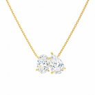 Aviana Oval & Pear Toi Et Moi Lab-Grown Diamond Necklace in 14K Yellow Gold, front view