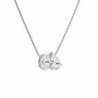 Aviana Oval & Pear Toi Et Moi Lab-Grown Diamond Necklace in 18K White Gold, alternate product view