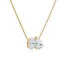 Aviana Oval & Pear Toi Et Moi Lab-Grown Diamond Necklace in 18K Yellow Gold, alternate product view