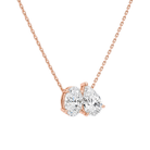 Aviana Oval & Pear Toi Et Moi Diamond Necklace in 14K Rose Gold second product view
