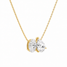 Aviana Oval & Pear Toi Et Moi Diamond Necklace in 14K Yellow Gold second product view