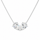 Aviana Double Pear Toi Et Moi Lab-Grown Diamond Necklace in 14K White Gold, front view