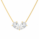 Aviana Double Pear Toi Et Moi Lab-Grown Diamond Necklace in 18K Yellow Gold, front view