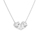 Aviana Double Pear Toi Et Moi Diamond Necklace in 18K White Gold second product view