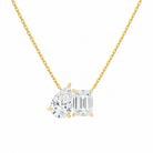Aviana Pear & Emerald Toi Et Moi Lab-Grown Diamond Necklace in 14K Yellow Gold, front view