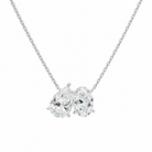 Aviana Pear & Oval Toi Et Moi Lab-Grown Diamond Necklace in 14K White Gold, front view