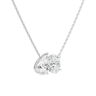Aviana Pear & Oval Toi Et Moi Diamond Necklace in Platinum second product view