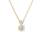 Valora Heart & Round Duo Drop Lab-Grown Diamond Necklace in 18K Yellow Gold, alternate product view