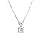 Valora Heart & Round Duo Drop Diamond Necklace in Platinum second product view