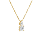 Valora Cushion & Pear Duo Drop Lab-Grown Diamond Necklace in 14K Yellow Gold, alternate product view