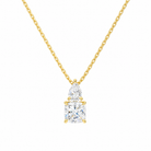Valora Cushion & Pear Duo Drop Lab-Grown Diamond Necklace in 18K Yellow Gold, front view