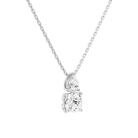 Valora Cushion & Pear Duo Drop Diamond Necklace in 18K White Gold second product view